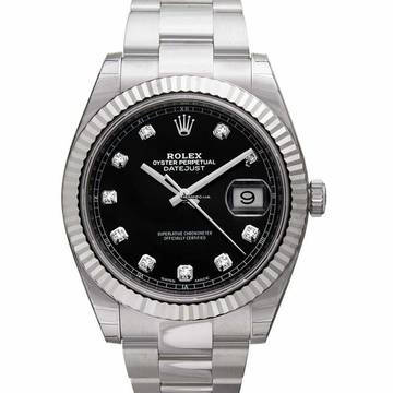  Rolex Datejust 41 126334 - Datejust 41 Stainless Steel Fluted / Oyster / Black Diamond </h1> 