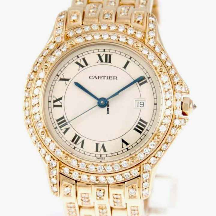  Cartier COUGER 27mm 18K Yellow Gold Diamond Watch </h1> 