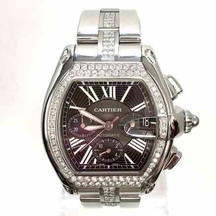  Cartier Roadster Chronograph 2618 Automatic 42mm Steel ~2.5TCW Diamond Watch </h1> 