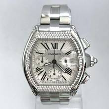 Thumbnail von Cartier Roadster Chronograph 2618 Automatic 42mm Steel ~2.5TCW DIAMOND Watch </h1>