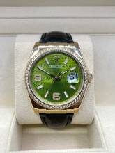 Thumbnail von Rolex Datejust 36 Rare&special GREEN Diamond Dial all Original Factory Diamonds Box&Papers