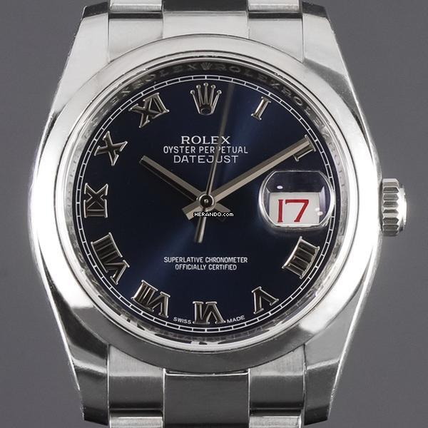  Rolex Datejust 36 Blue Dial LC 100 