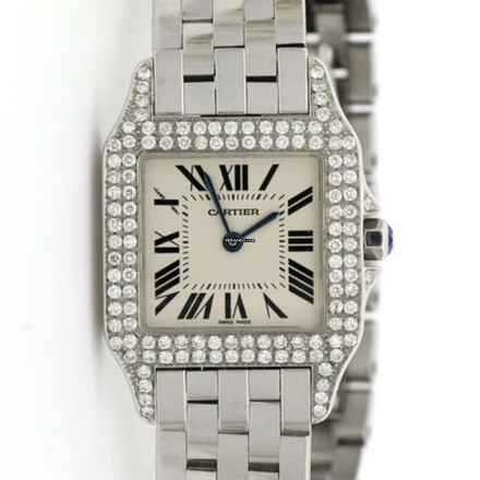  Cartier Santos Demoiselle Quartz Steel 26mm Diamond Watch </h1> 