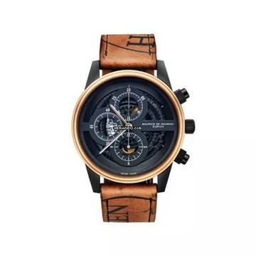  Maurice de Mauriac CHRONO MODERN SKELETON PVD GOLD LÜNETTE 