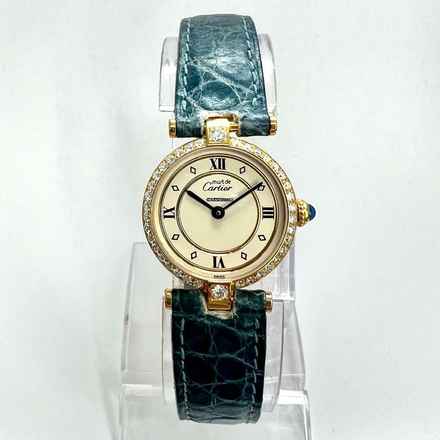  Must de Cartier VERMEIL 24mm Quartz GP Argent 0.58TCW Diamond Watch </h1> 