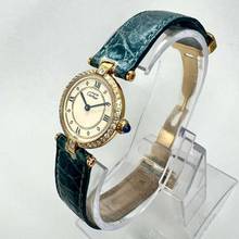 Thumbnail von Must de Cartier VERMEIL 24mm Quartz GP Argent 0.58TCW Diamond Watch </h1>