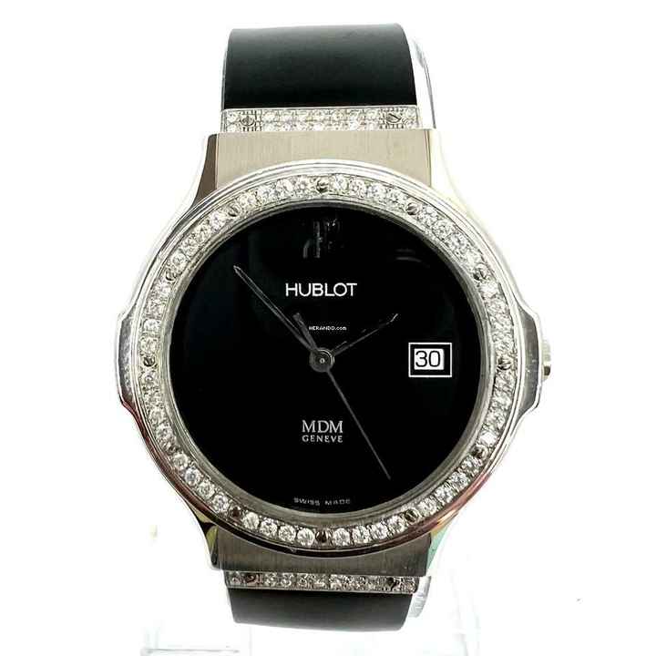  Hublot MDM 1523 36mm Quartz Steel 1.10TCW DIAMOND Watch </h1> 