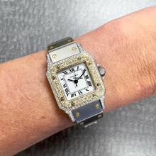 Thumbnail von Cartier Santos Galbée 24mm Automatic 2 Tone 1.9TCW Diamond Watch </h1>