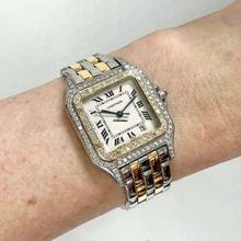 Thumbnail von Cartier Panthère Quartz 27mm 2 Row Gold 1.16TCW DIAMOND Watch </h1>