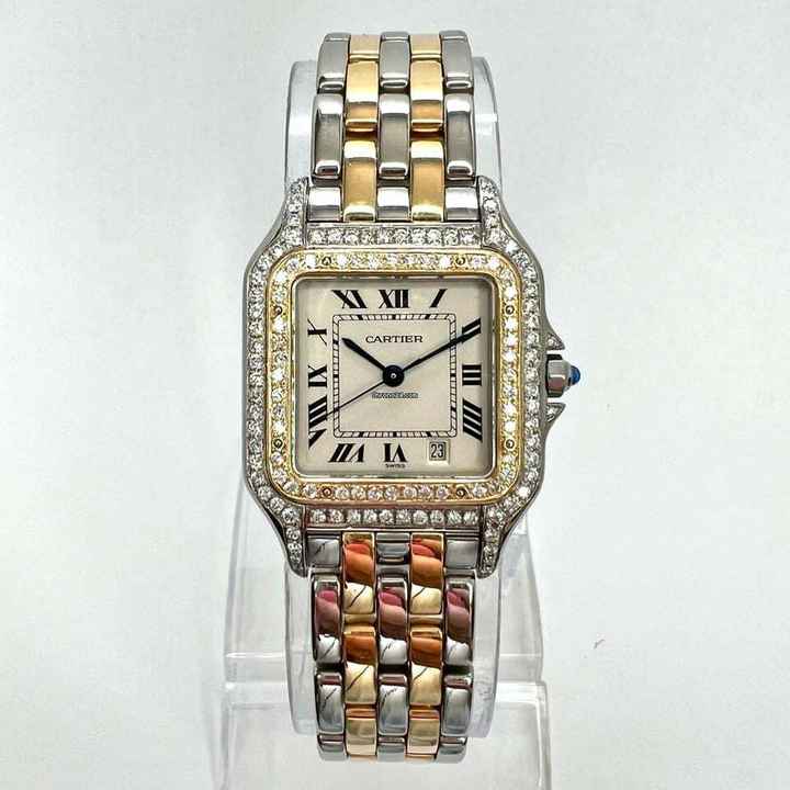  Cartier Panthère Quartz 27mm 2 Row Gold 1.16TCW DIAMOND Watch </h1> 
