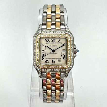  Cartier Panthère Quartz 27mm 2 Row Gold 1.16TCW DIAMOND Watch </h1> 