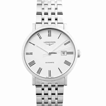  Longines Elegant L49114116 - The Longines Elegant Collection Automatic White Dial Stainless Steel Men's Wat </h1> 
