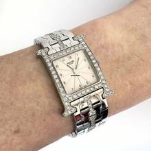 Thumbnail von Hermès Heure H 25mm Steel ~1.45TCW DIAMOND Watch </h1>