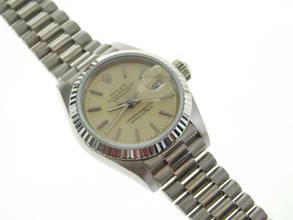 Thumbnail von Rolex Lady-Datejust 18 Kt Weißgold 26 mm im Best Zustand mit Box und Zubehör volles Band </h1>
