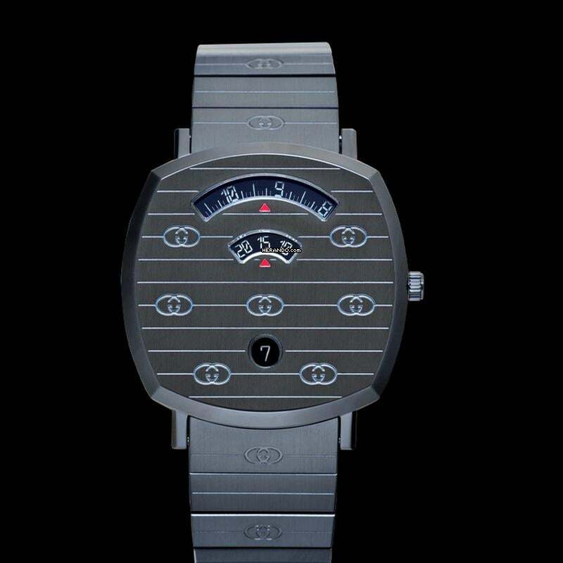 Thumbnail von Gucci YA157429 - Grip Quartz Black Dial Stainless Steel Unisex Watch </h1>