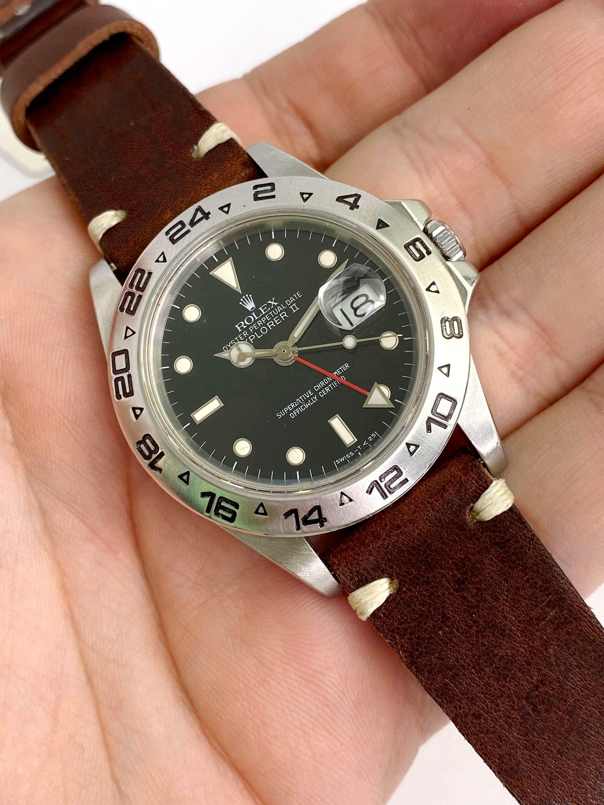 Thumbnail von Rolex Explorer II Vintage Explorer II Black RAIL Dial ASSAD Automatic FULL SET Box Papers 16550 16550