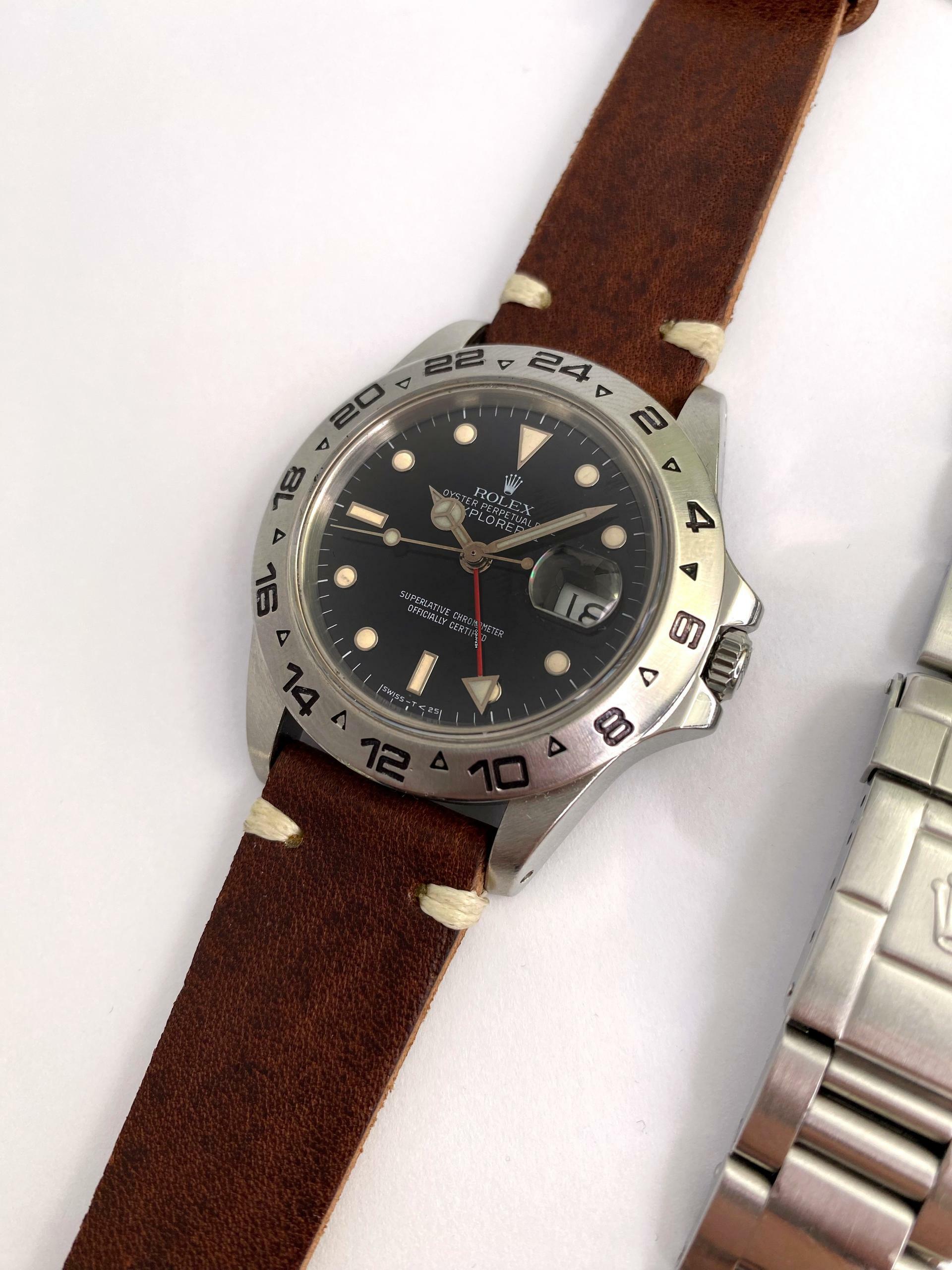 Thumbnail von Rolex Explorer II Vintage Explorer II Black RAIL Dial ASSAD Automatic FULL SET Box Papers 16550 16550