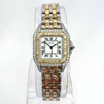  Cartier Panthère 23mm Quartz 2 Row Gold 0.90TCW DIAMOND Watch </h1> 