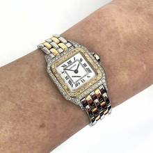Thumbnail von Cartier Panthère 23mm Quartz 2 Row Gold 0.90TCW DIAMOND Watch </h1>