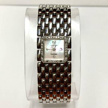  Cartier Panthère RUBAN Quartz Steel 0.27TCW Diamond Watch Pink MOP Dial </h1> 