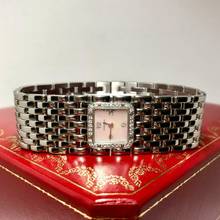 Thumbnail von Cartier Panthère RUBAN Quartz Steel 0.27TCW Diamond Watch Pink MOP Dial </h1>