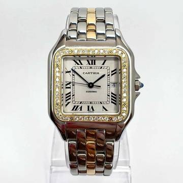  Cartier Panthère Quartz Jumbo 29mm 1 Row Gold 0.56TCW DIAMOND Watch </h1> 