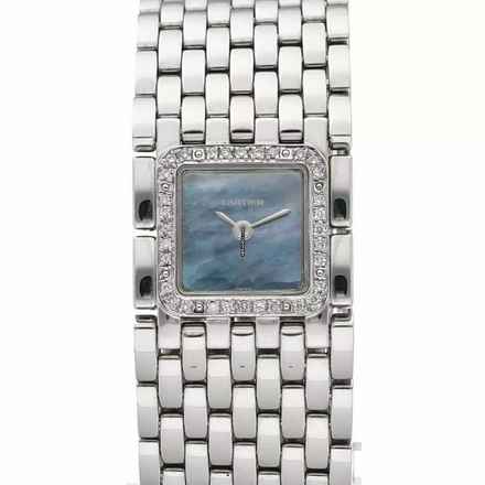  Cartier Panthère RUBAN Quartz Steel 0.27TCW Diamond Watch Blue MOP Dial </h1> 