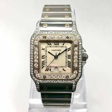 Thumbnail von Cartier Santos Galbée 29mm Quartz 2 Tone 1.70TCW Diamond Watch </h1>