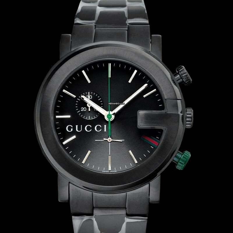 Thumbnail von Gucci G-Chrono YA101331 - G-Chrono Quartz Black Dial Stainless Steel Men's Watch </h1>