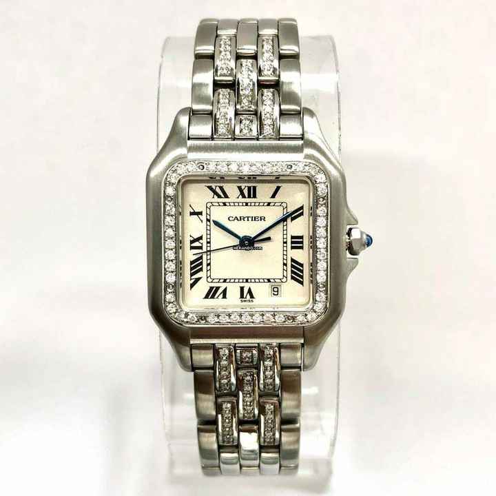  Cartier Panthère Quartz 27mm Steel ~1.5TCW Diamond Watch </h1> 