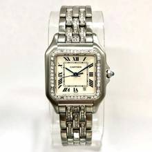 Thumbnail von Cartier Panthère Quartz 27mm Steel ~1.5TCW Diamond Watch </h1>