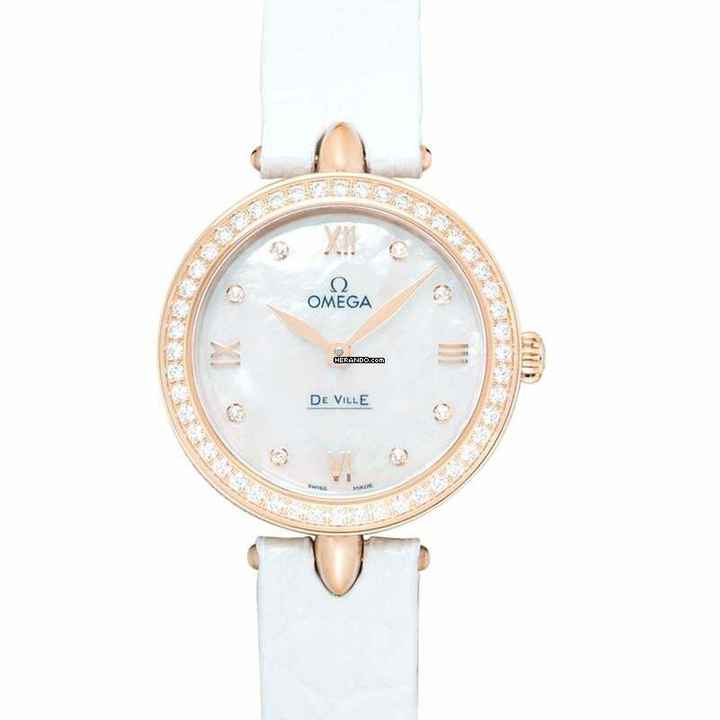  Omega De Ville Prestige 424.58.27.60.55.002 - De Ville Quartz White Dial 18kt Rose Gold Ladies Watch </h1> 