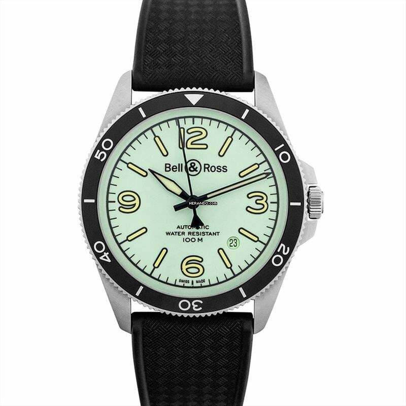  Bell & Ross BR V2 BRV292-LUM-ST/SRB - Vintage Automatic Green Dial Stainless Steel Men's Watch </h1> 