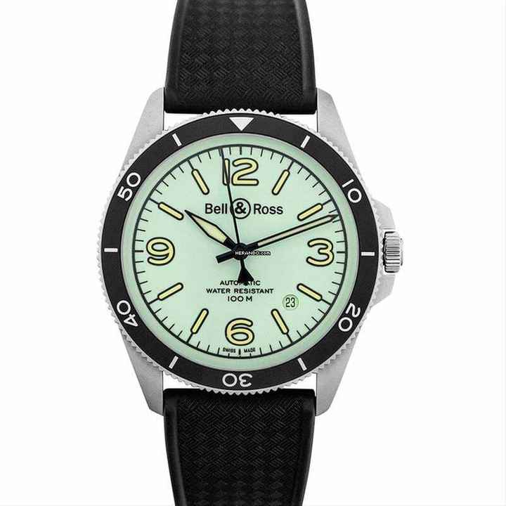  Bell & Ross BR V2 BRV292-LUM-ST/SRB - Vintage Automatic Green Dial Stainless Steel Men's Watch </h1> 