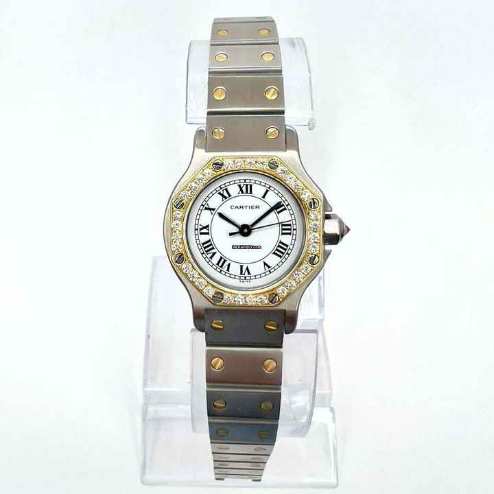  Cartier Santos OCTAGON 25mm Automatic 2 Tone ~0.5TCW DIAMOND Watch  </h1> 