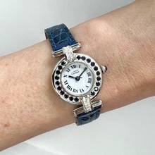 Thumbnail von Cartier VERMEIL COLISÈE 925 Silver 24mm Watch DIAMONDS & Blue SAPPHIRES </h1>