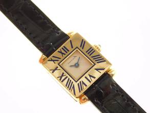 Thumbnail von Cartier Quadrant SM massiv 18 Karat Gelbgold mit frischem Cartier Service Original Band und Schlie </h1>