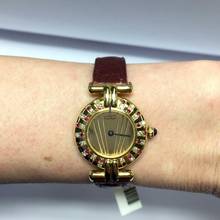 Thumbnail von Cartier Vermeil COLISEE Quartz 24mm GoldPlated DIAMONDS & RED RUBIES  Watch </h1>