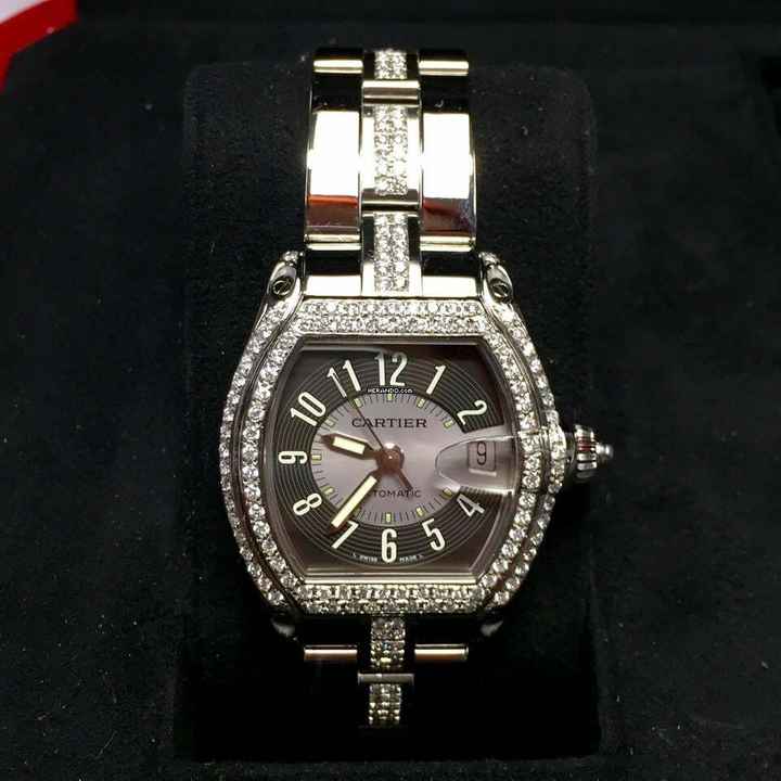  Cartier Roadster 2510 Automatic 38mm Steel 3.5TCW DIAMOND Watch </h1> 