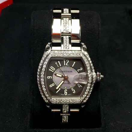  Cartier Roadster 2510 Automatic 38mm Steel 3.5TCW DIAMOND Watch </h1> 