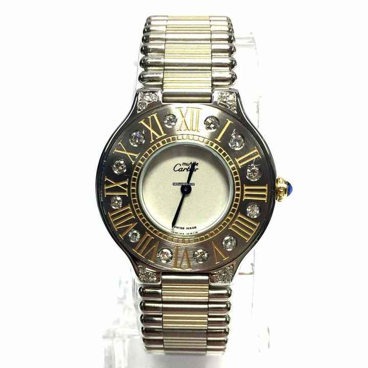  Cartier 21 Must de Cartier Quartz 28mm 2 Tone Diamond Watch </h1> 