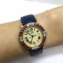 Thumbnail von Cartier RONDE 32mm Quartz GP Silver Diamonds & Red Rubies Watch </h1>