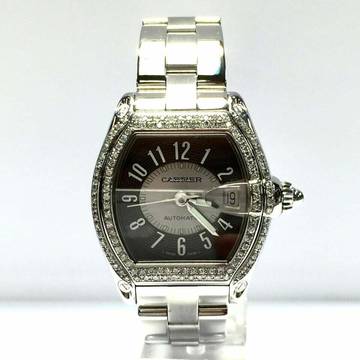  Cartier Roadster 2510 Automatic 38mm Steel ~1.5TCW DIAMOND Watch </h1> 