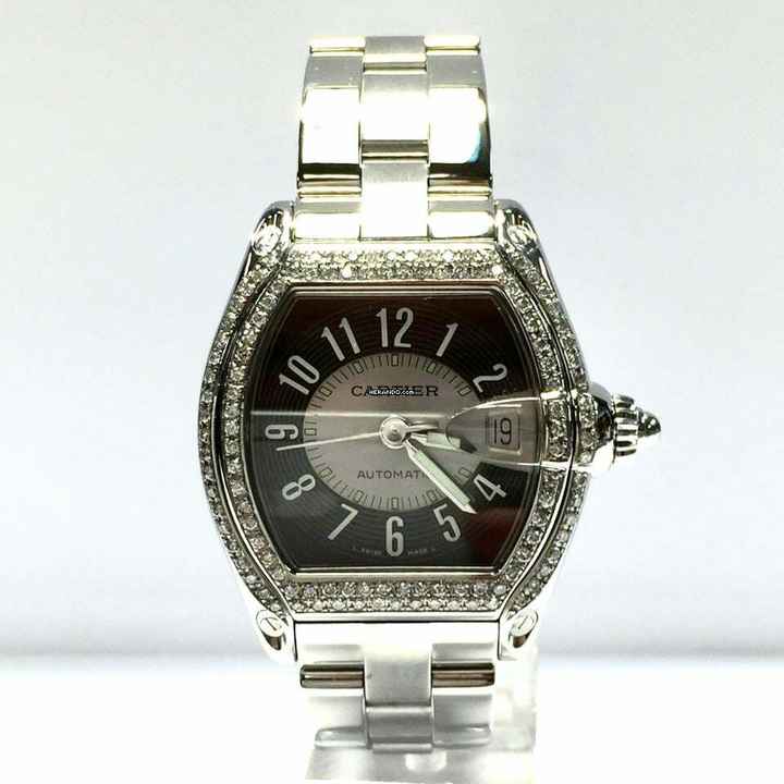  Cartier Roadster 2510 Automatic 38mm Steel ~1.5TCW DIAMOND Watch </h1> 