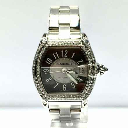 Cartier Roadster 2510 Automatic 38mm Steel ~1.5TCW DIAMOND Watch </h1> 