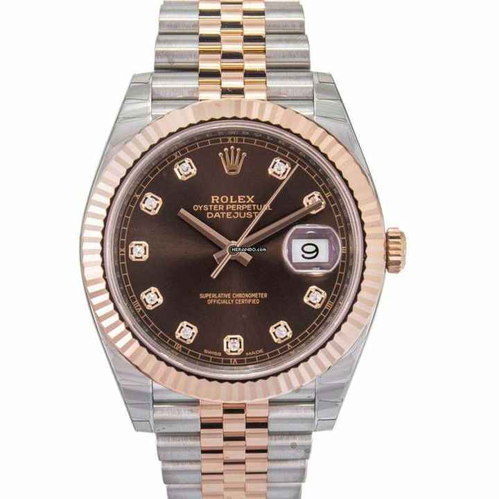  Rolex Datejust 41 126331 G - Datejust 41 Rolesor Everose Fluted / Jubilee / Chocolate Diamond </h1> 