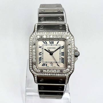  Cartier Santos Galbée 29mm Quartz Steel 1.57TCW Diamond Watch NEW MODEL </h1> 