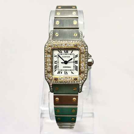  Cartier Santos Galbée 24mm Automatic 2 Tone 1.09TCW Diamond Watch </h1> 