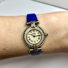Thumbnail von Cartier COLISÈE 24mm GP Silver DIAMONDS & Blue SAPPHIRES Watch </h1>