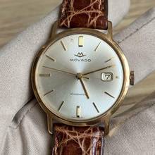 Thumbnail von Movado Kingmatic Sub-Sea Kingmatic Date silver dial yellow gold 14KT 1960’s </h1>